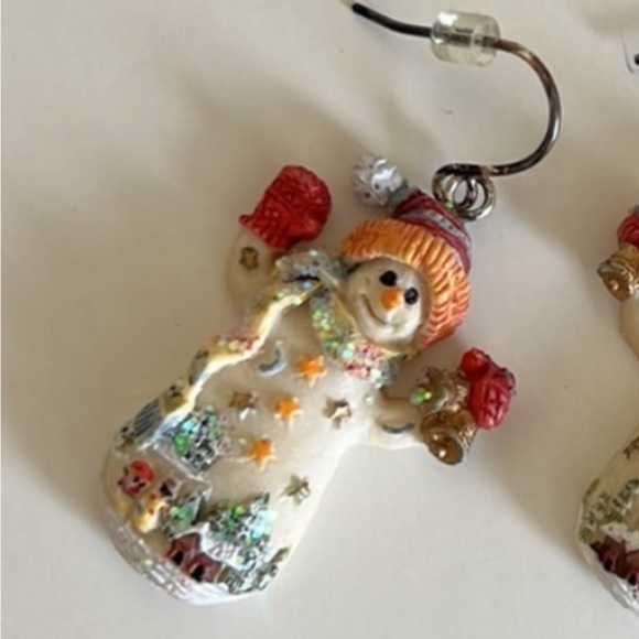 Vintage Set of 2 Snowman Earrings - Picture 5 of 6
